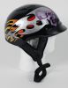 1VSB - DOT VENTED SKULL BLADE MOTORCYCLE HALF HELMET BEANIE HELMETS