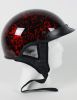 1VBYR - DOT RED BONYARD MOTORCYCLE HALF HELMET BEANIE HELMETS