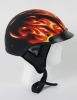 1GF - DOT MATT FLAME SHORTY MOTORCYCLE HELMET - clearance