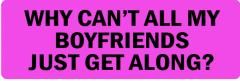 WHY CAN'T ALL MY BOYFRIENDS JUST GET ALONG  (1 Dozen)