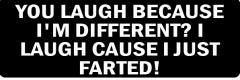 YOU LAUGH BECAUSE I'M DIFFERENT?  I LAUGH CAUSE I JUST FARTED (1 Dozen)