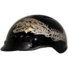 1VA - DOT VENTED ALIEN MOTORCYCLE HALF HELMET BEANIE HELMETS