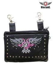 All Naked Cowhide Leather Hot Pink Eagle Belt Bag