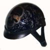 1VBYB - DOT BLACK BONYARD MOTORCYCLE HALF HELMET BEANIE HELMETS