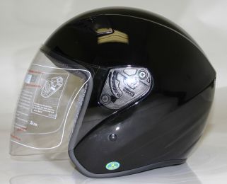 RK5B - Black DOT Motorcycle Helmet RK-5 Open Face with Flip Shield