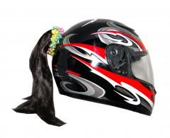 Motorcycle Helmet Ponytail - Black