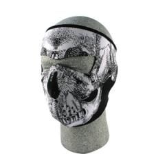 Face Mask - Black & White Skull Face Neoprene