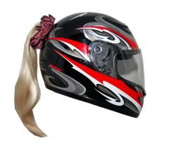 Motorcycle Helmet Ponytail - Blonde