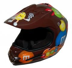 M&M Licensed Brown MotoX Motorcycle Helmet