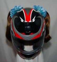 Motorcycle Helmet Pigtails - Brown