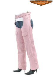 Women Pink Braided Chaps