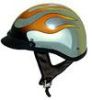 1CF - DOT CHROME FLAME SHORTY MOTORCYCLE HELMET