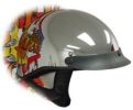 1C - DOT CHROME SHORTY MOTORCYCLE HELMET