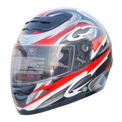 RZ80RG - DOT Full Face Red Graphic Motorcycle Helmet