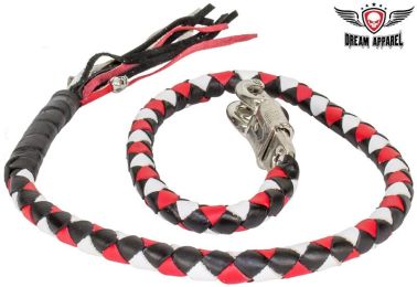 42" length Get Back Whip Black, Red & White