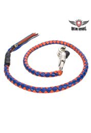 36" length Blue & Orange Motorcycle Get Back Whip