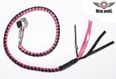 36" length Black & Pink Get Back Whips For Motorcycles