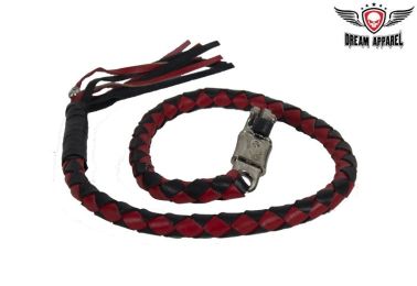 42" length 2" Red & Black Get Back Whip for Motorcycles