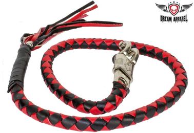 42" length Get Back Whip Red & Black