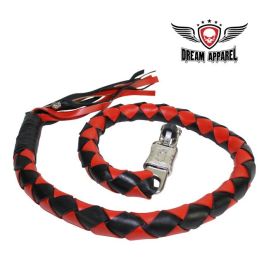 42" length 3" Black & Scarlet Get Back Whip for Motorcycles