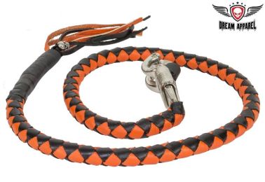 42" length Orange & Black Get Back Whip For Motorcycles