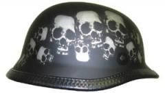 GERMAN FLAT SKULL PILE NOVELTY MOTORCYCLE HELMET