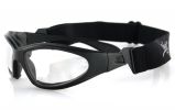 BIKER GLASSES - GXR Sunglass, Black Frame, Anti-fog Clear Lenses