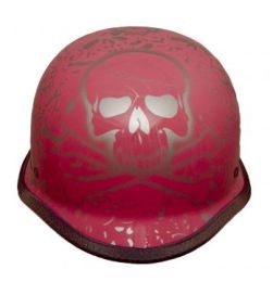 German BoneYard Pink Novelty Motorcycle Helmet