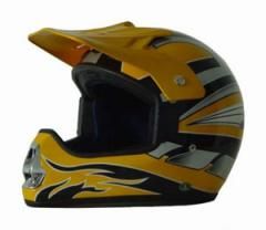 DOT ATV Dirt Bike MX Yellow Motorcycle Helmet