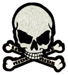 Skull Crossbones Patch "Ride to Live, Live to Ride"