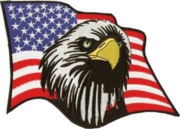 American Flag with Eagle Head Motorcycle Patch