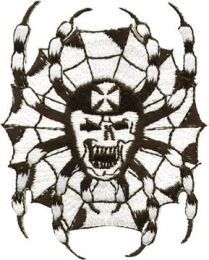 Iron Cross Skull on Web Patch