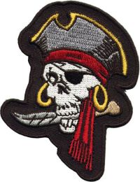 Eye Patch Skull Biker Patch