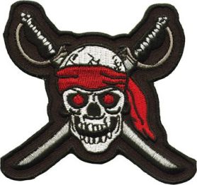 Crossbones Red Bandana Patch