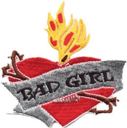 "Bad Girl" Heart & Flame Patch