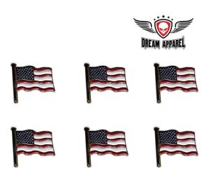 1" Chrome American Flag Pin