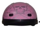 1VBYP - DOT VENTED PINK BONEYARD LADIES MOTORCYCLE HALF HELMET BEANIE HELMETS