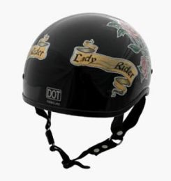 EXBY - DOT POLO LADY RIDER BLACK MOTORCYCLE HELMET