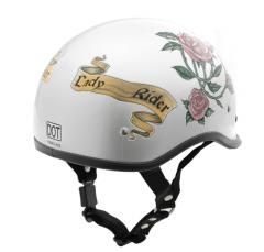 EXSR - DOT POLO EX STYLE LADY RIDER SILVER MOTORCYCLE HELMET