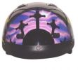 1VPC DOT VENTED PURPLE/PINK CROSS CHRISTIAN MOTORCYCLE HALF HELMET BEANIE HELMETS