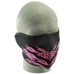 Face Mask - 1/2 Pink Flames Neoprene