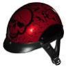 1VBYR - DOT RED BONYARD MOTORCYCLE HALF HELMET BEANIE HELMETS