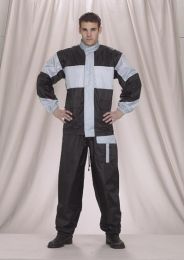 Two Piece Black & Grey Motorcycle Rain Suit