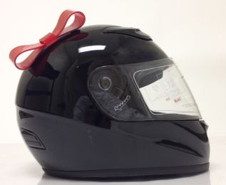 Motorcycle Helmet Bow - Red