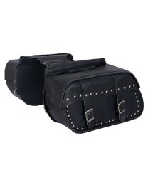 Motorcycle Leather Saddlebags with Studs