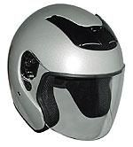 RKS - Silver DOT Motorcycle Helmet RK-4 Open Face with Flip Shield