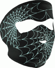 Face Mask - Glow in the Dark Spider Webs Neoprene