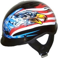 1VH - DOT VENTED AMERICAN HAWK MOTORCYCLE HELMET BEANIE HELMETS