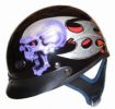 1VSB - DOT VENTED SKULL BLADE MOTORCYCLE HALF HELMET BEANIE HELMETS