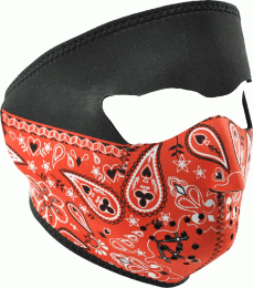 Face Mask - Red Paisley Bandanna Neoprene